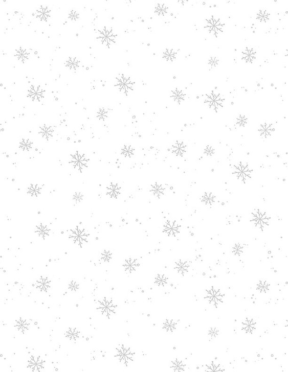 Wilmington Prints - Our Gnome To Yours - Snowflakes, White on White