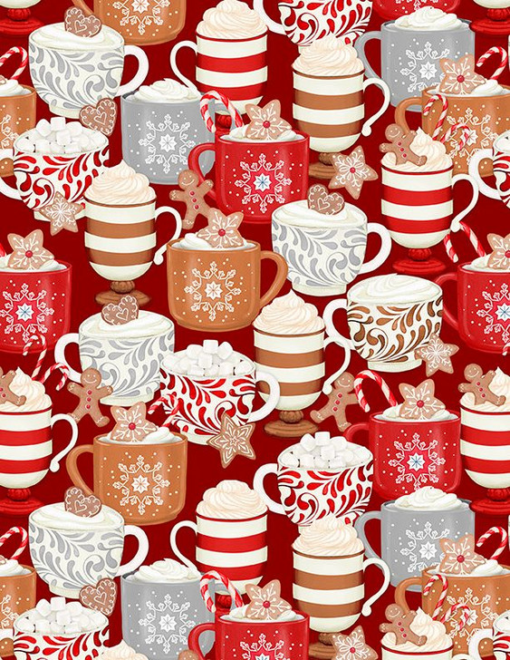 Wilmington Prints - Baking Up Joy - Packed Cups, Red