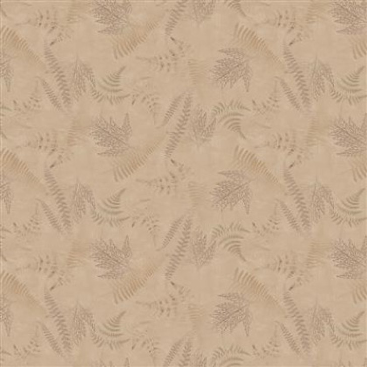Clothworks - En Bleu - Ferns, Light Caramel
