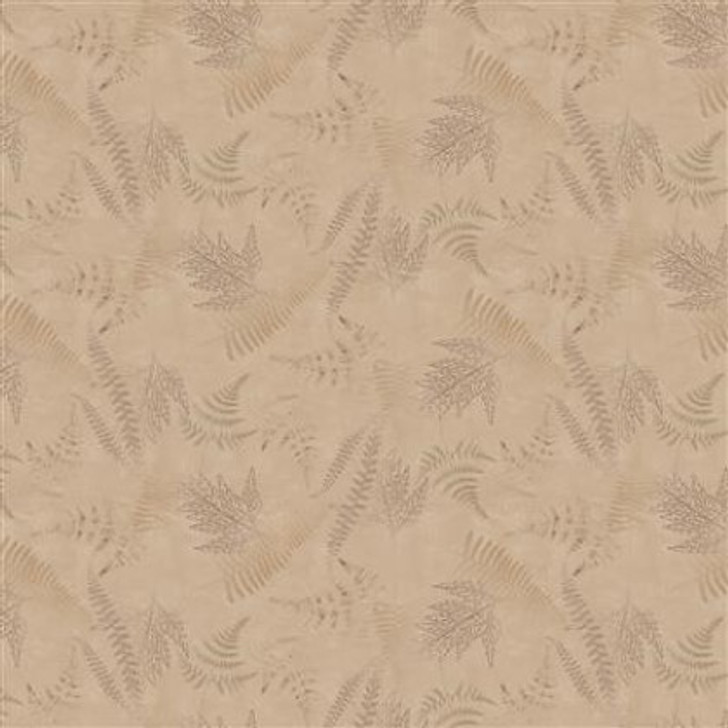 Clothworks - En Bleu - Ferns, Light Caramel