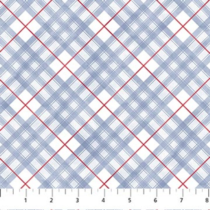 Northcott - Little Donkey's Christmas Flannel - Plaid, Blue