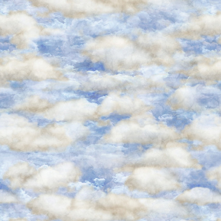 Quilting Treasures - Flying High - Clouds, Blue