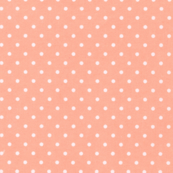 Robert Kaufman - Cozy Cotton Flannel - White Dots on Peach