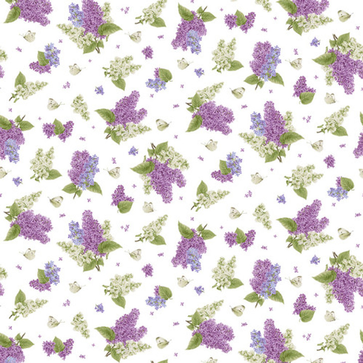 Henry Glass - Bloomerang - Small Tossed Lilac and Butterflies, Multi