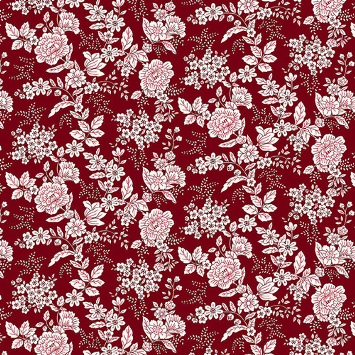 Henry Glass - Tranquility - Floral Design, Cranberry