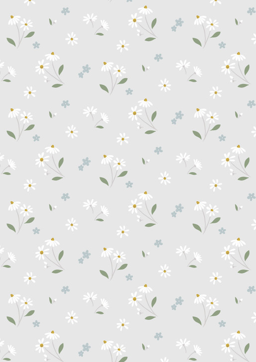 Lewis & Irene - Floral Song - Daisies Dancing, Pale Grey