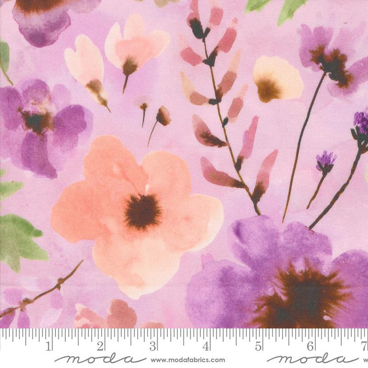 Moda - Blooming Lovely - Posy Watercolor Floral, Lavender