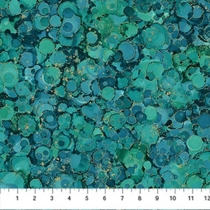 Northcott - Midas Touch - Bubble Texture, Teal