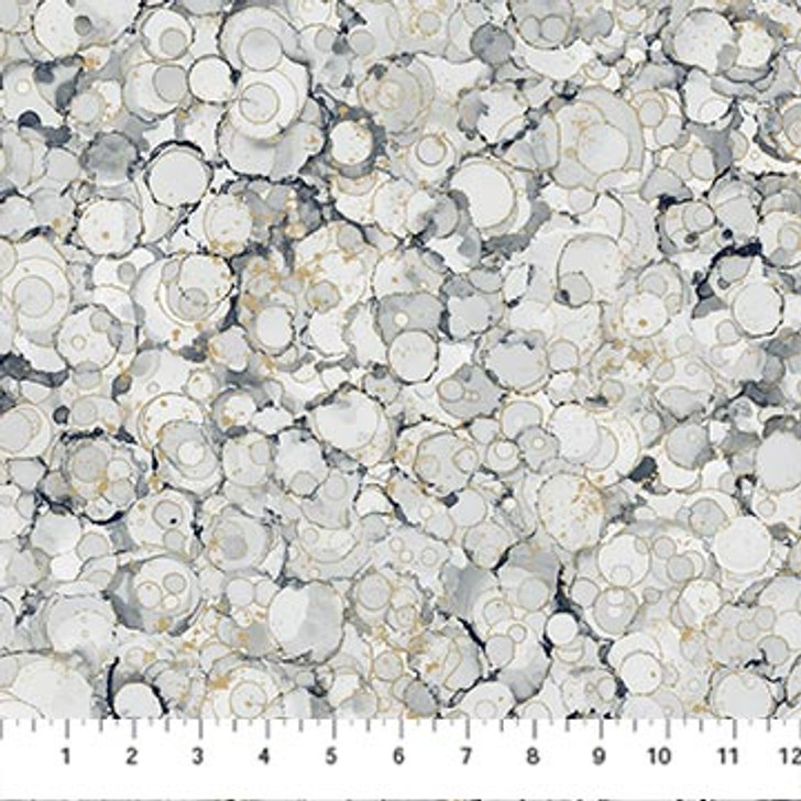 Northcott - Midas Touch - Bubble Texture, Light Gray