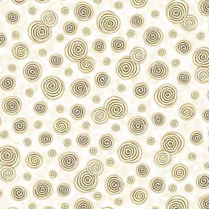 Quilting Treasures - Frond Nouveau - Circle Geo, Cream