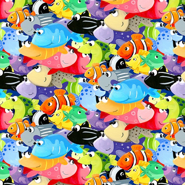 SusyBee - Under The Sea - Digital Allover Fish, Multi