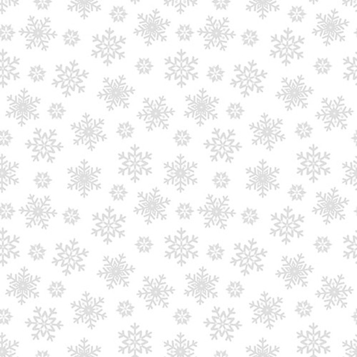 Blank Quilting - Morning Mist VIII - Snowflakes, White on White