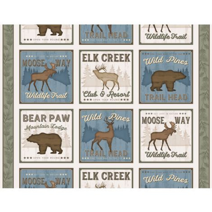 Wilmington Prints - Wildlife Trail - 24" Craft Panel, Multi