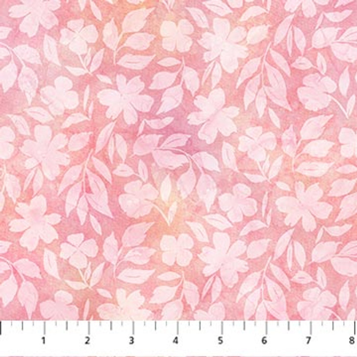 Northcott - Sweet Surrender - Muted Leaves, Pink