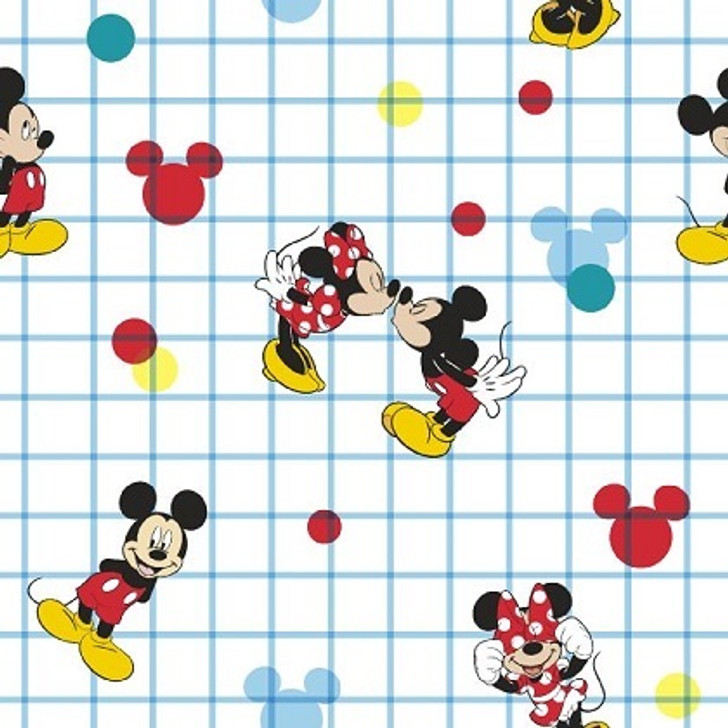 Springs Creative - Mickey & Minnie - Grid, White