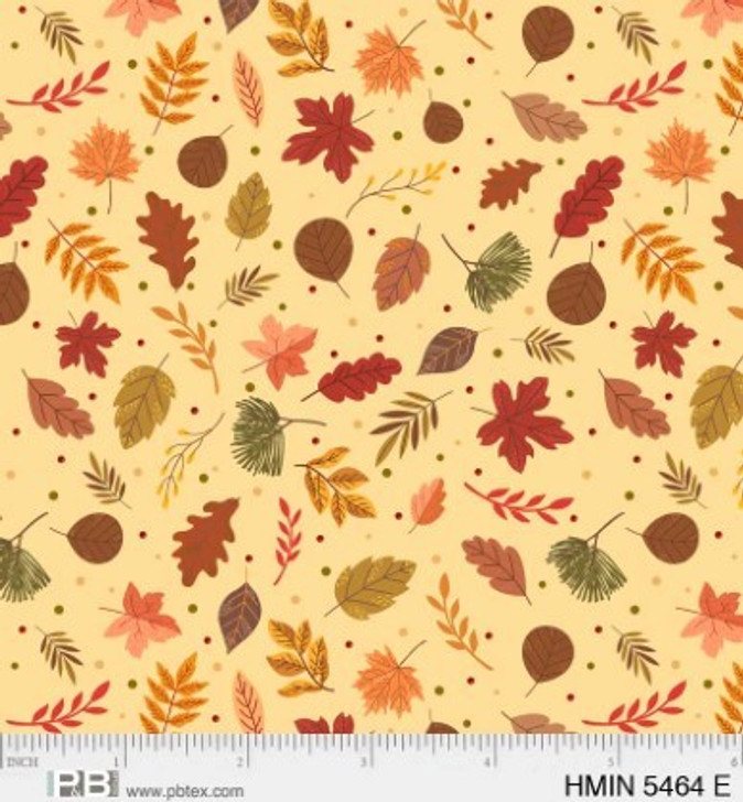 P & B Textiles - Harvest Minis - Leaves, Ecru