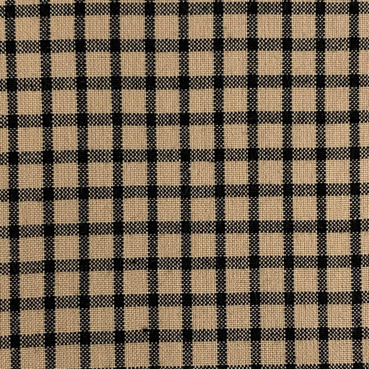 Diamond Textiles - Americana Homespuns - Window Pane Check, Tan/Black