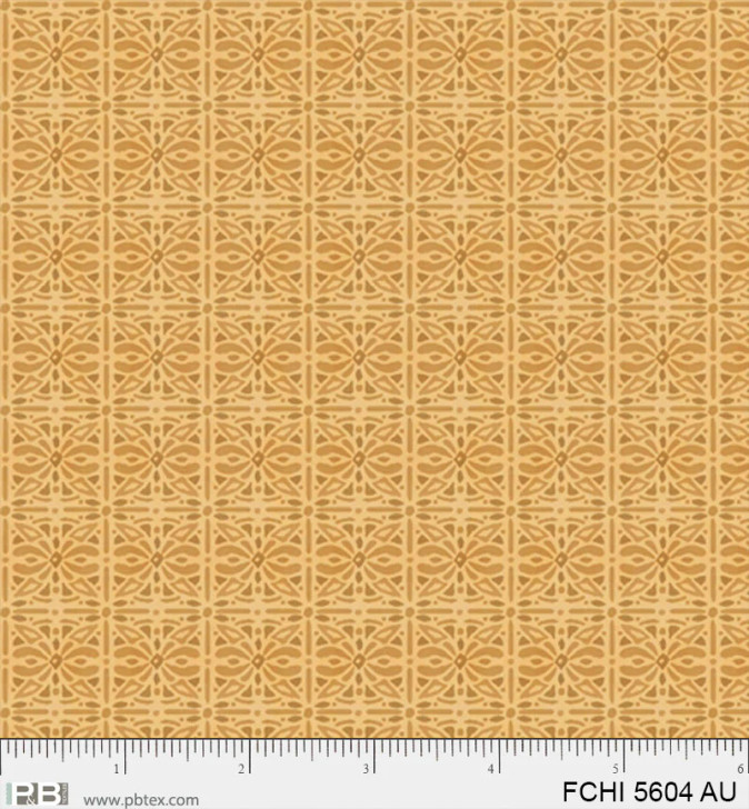 P & B Textiles - Floral Chic - Tonal Tiles, Gold - Lancaster Home