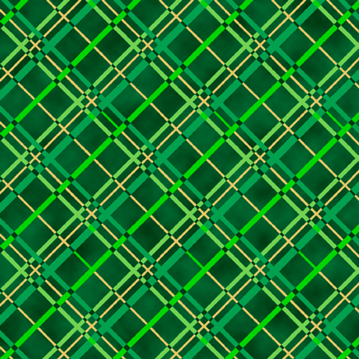 Quilting Treasures - St. Paddy's Cheer - Biased Plaid, Green