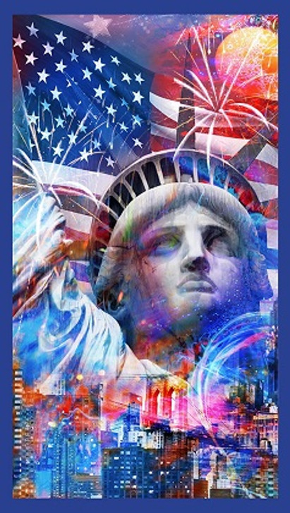Robert Kaufman - Land of The Free - 24" Statue of Liberty Panel, Americana