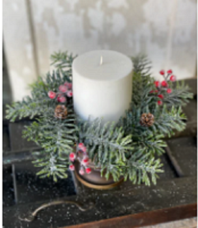 Candle Ring - Winter Jewel Hemlock 10"