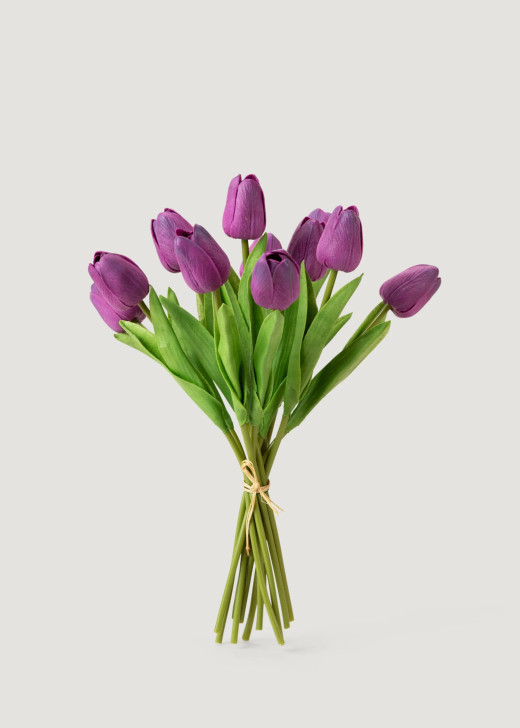 13.5" Tulip Bundle, Real Touch - Purple