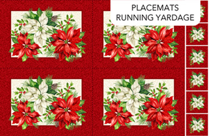 Northcott - Holiday Joy - 27.5" Canvas Placemat Panel, Cream