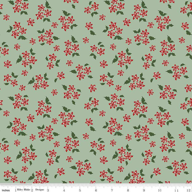 Riley Blake - Mistletoe & Holly - Floral, Sage