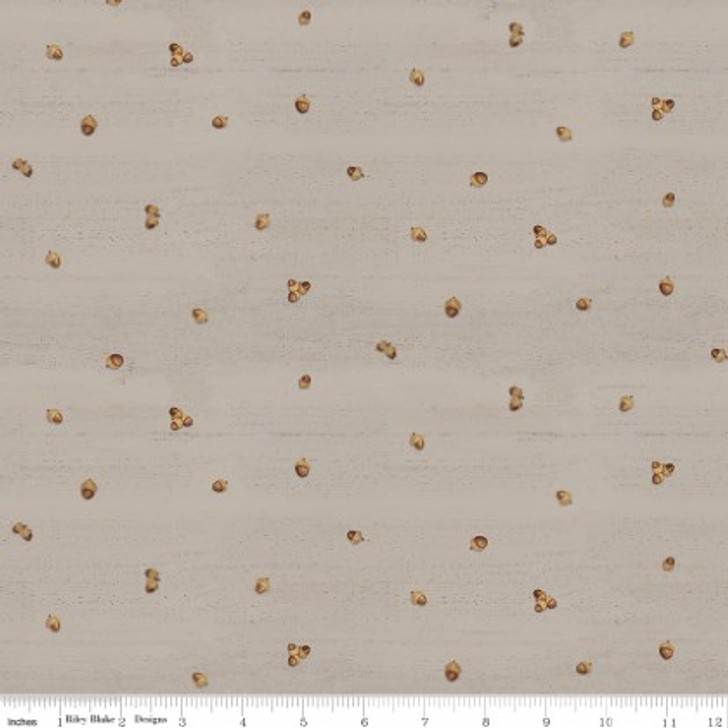 Riley Blake - Covered Bridges in Fall - Acorn Ditsy, Tan