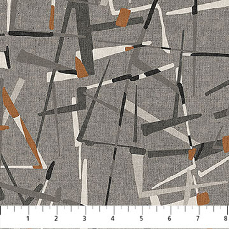 Northcott - Modern Elements - Boomerang, Charcoal