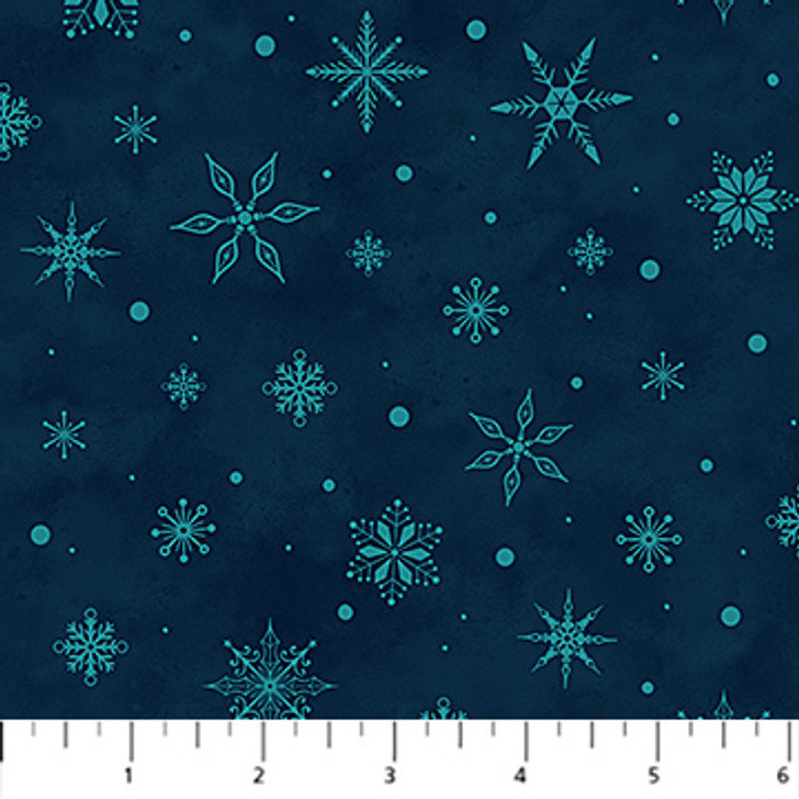 Northcott - Woodland Wishes - Snowflake, Navy