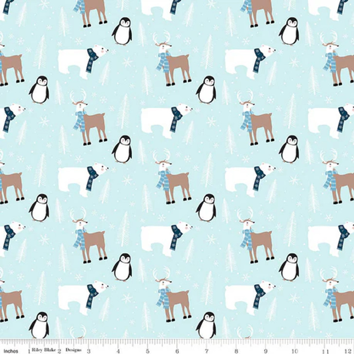 Riley Blake - Winter Magic - Main Print, Aqua