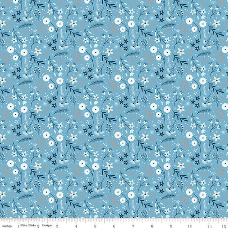 Riley Blake - Winter Magic - Floral, Blue