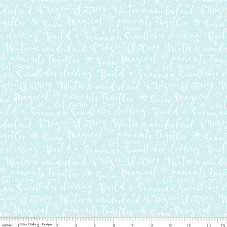Riley Blake - Winter Magic - Winter Words, Aqua