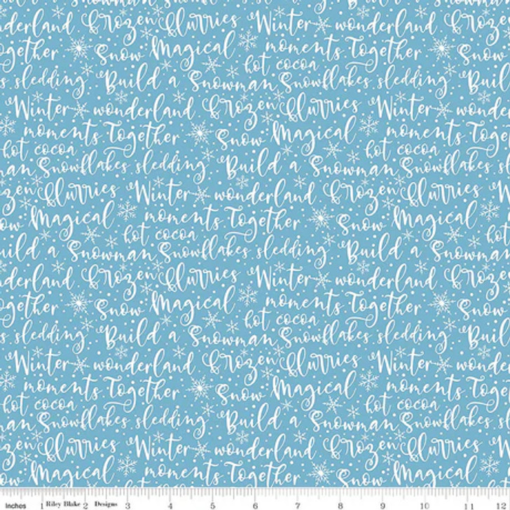 Riley Blake - Winter Magic - Winter Words, Blue