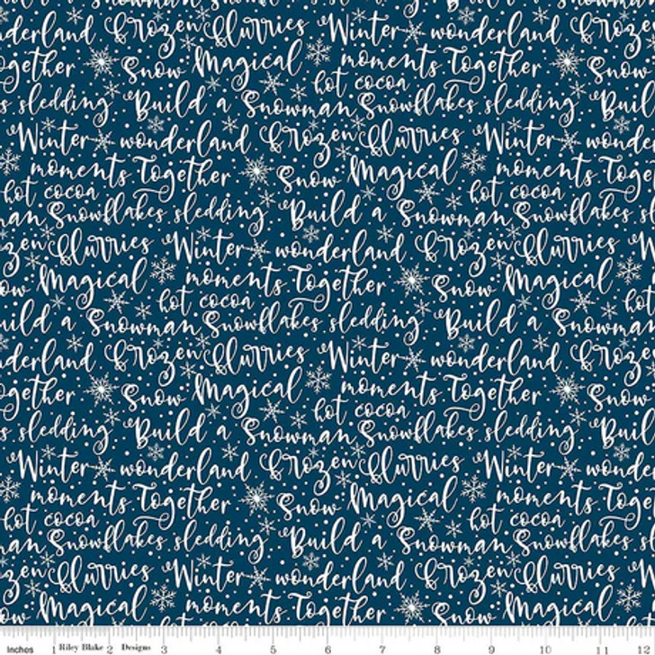 Riley Blake - Winter Magic - Winter Words, Navy