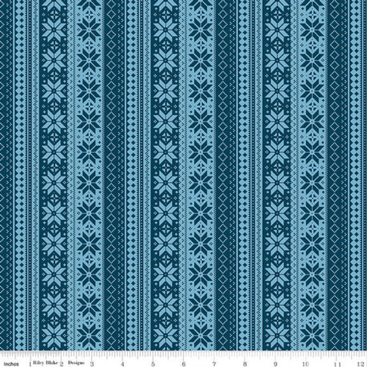Riley Blake - Winter Magic - Sweater Stripe, Navy