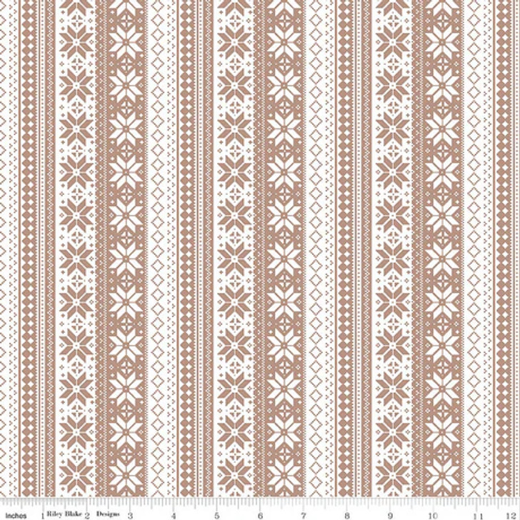 Riley Blake - Winter Magic - Sweater Stripe, Tea Dye