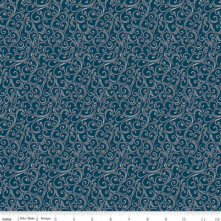 Riley Blake - Winter Magic - Swirls, Navy