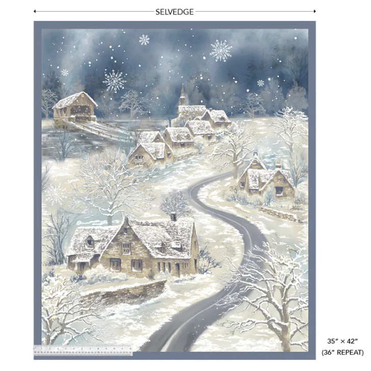 Windham Fabrics - Winter Whisper - 36" Winter Town Puff Panel, Multi