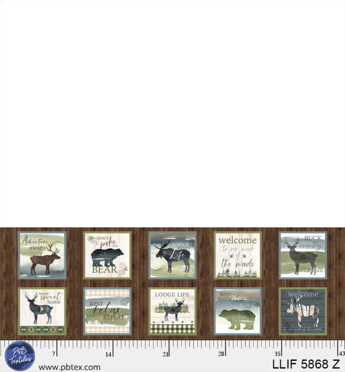 P & B Textiles - Lodge Life - Lodge Blocks Running Yardage, Brown