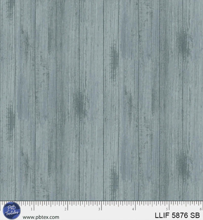 P & B Textiles - Lodge Life - Wooden Plank Stripe, Slate Blue