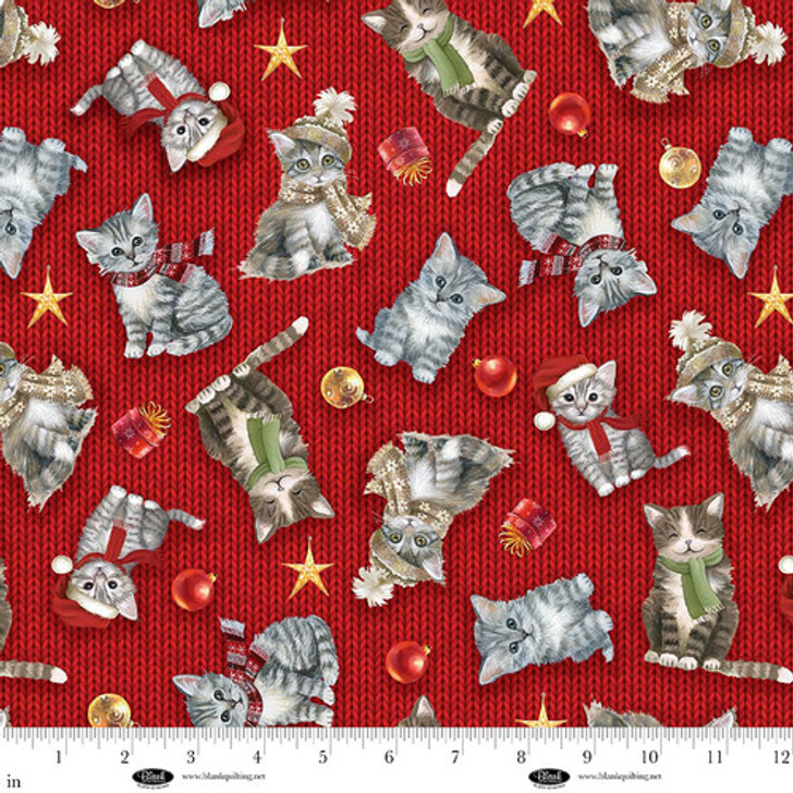 Blank Quilting - A Purr-fect Holiday Season - Cat Toss, Red