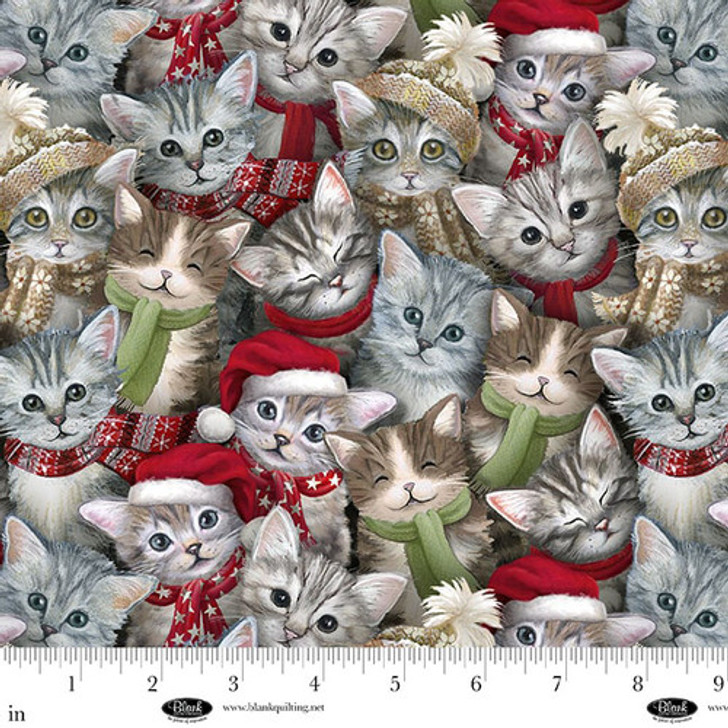 Blank Quilting - A Purr-fect Holiday Season - Cat Crowd, Multi