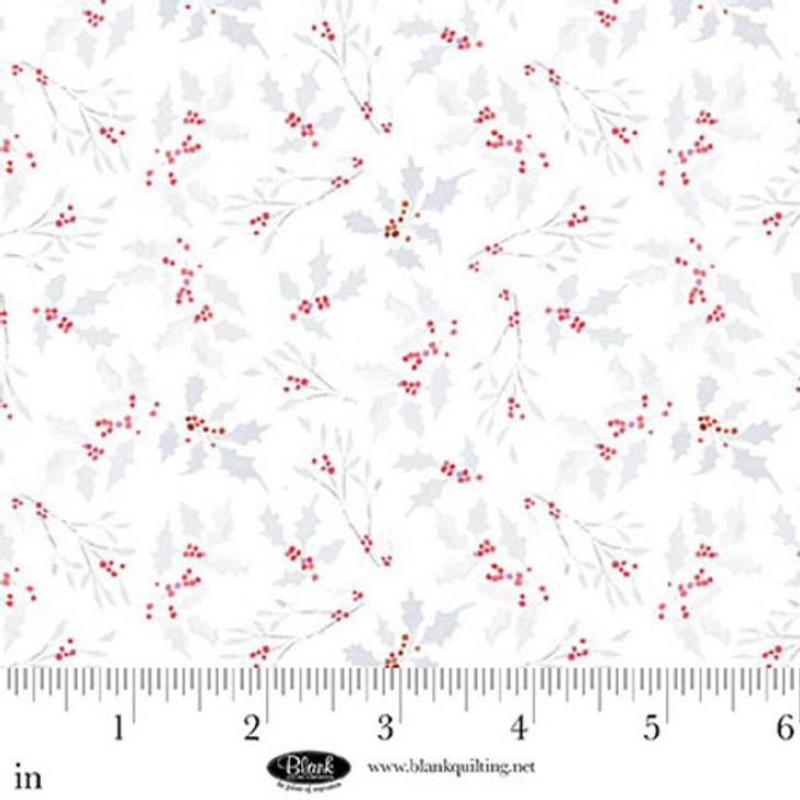 Blank Quilting - A Purr-fect Holiday Season - Holly and Berry Allover, White