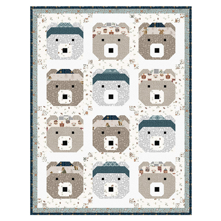 Figo Fabrics Pattern - Cozy Cubs - Baby Bear - 34" x 44"