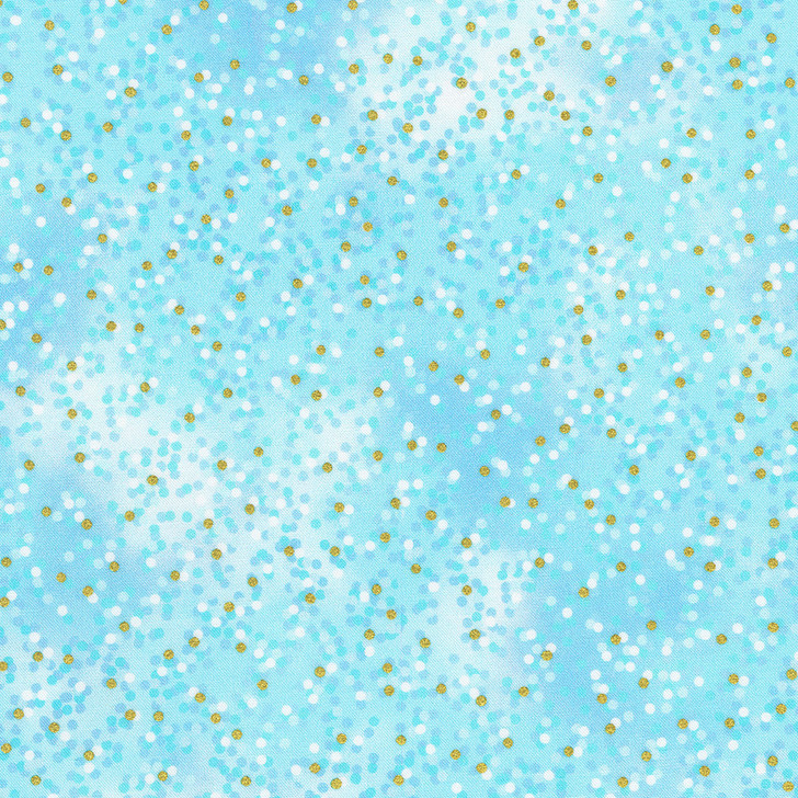 Robert Kaufman - Mixed Metallics - Dots w/Gold Metallic Dots, Cloud