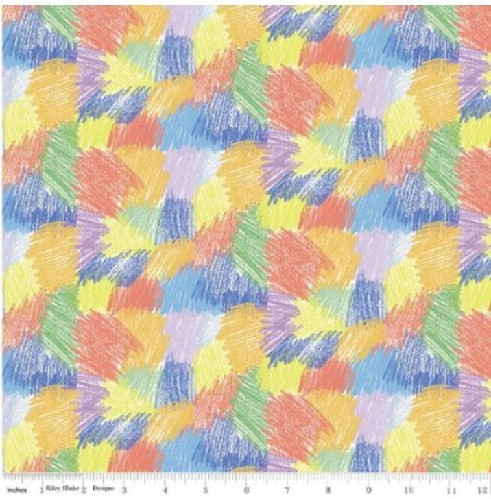 Riley Blake - New Box of Crayons - Scribbles, Multi