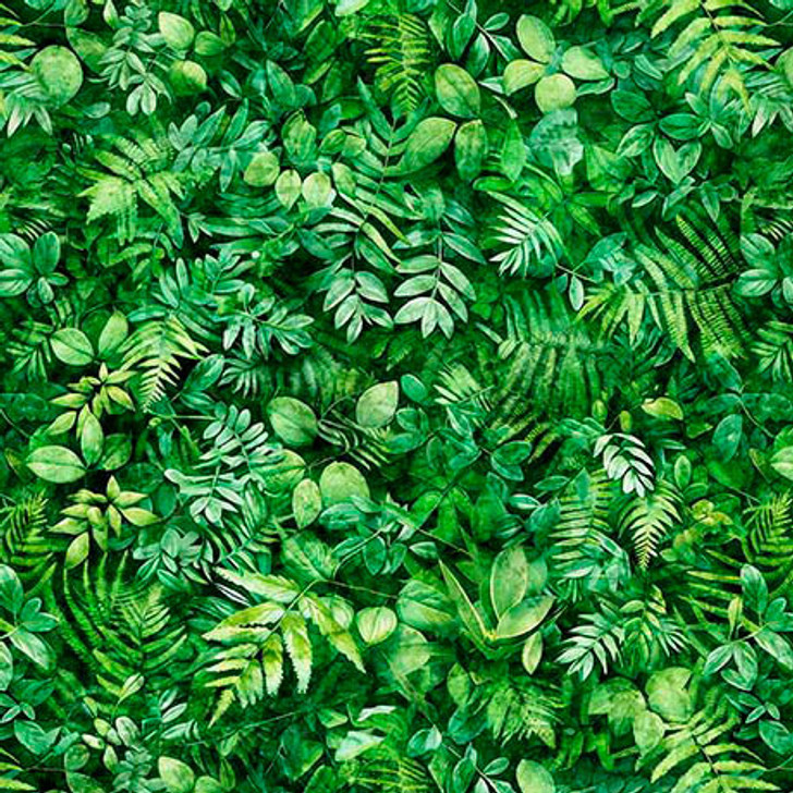 Quilting Treasures - Earthly Delights - Mixed Foliage, Green
