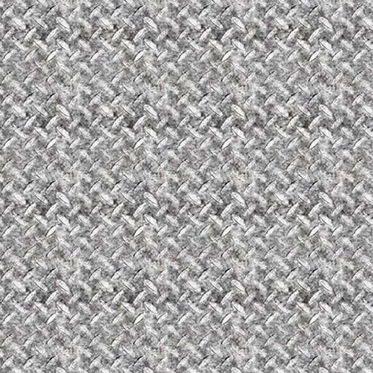 Quilting Treasures - Earthly Delights - Diamond Plate, Gray